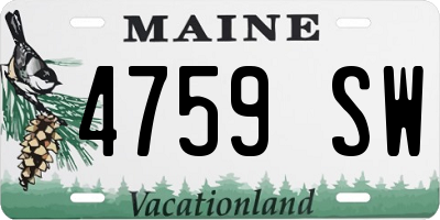 ME license plate 4759SW