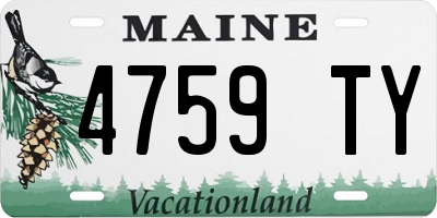 ME license plate 4759TY