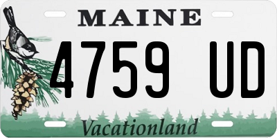 ME license plate 4759UD