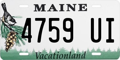 ME license plate 4759UI