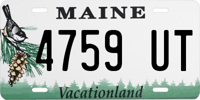 ME license plate 4759UT