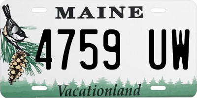 ME license plate 4759UW