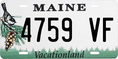 ME license plate 4759VF