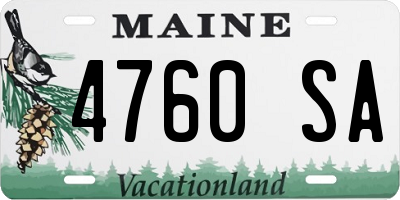 ME license plate 4760SA