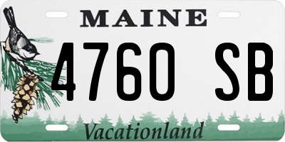 ME license plate 4760SB