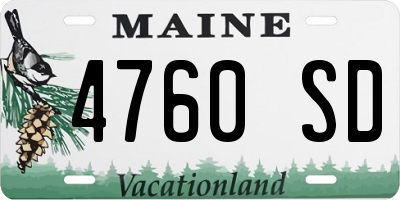 ME license plate 4760SD