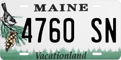 ME license plate 4760SN