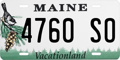 ME license plate 4760SO