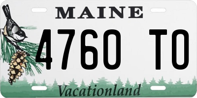 ME license plate 4760TO