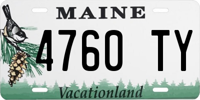 ME license plate 4760TY