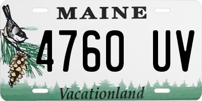 ME license plate 4760UV