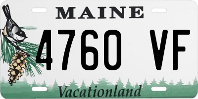 ME license plate 4760VF