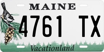 ME license plate 4761TX
