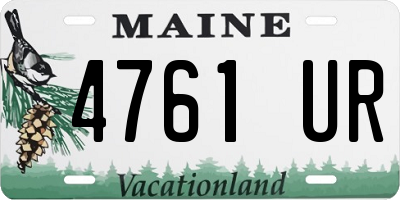 ME license plate 4761UR