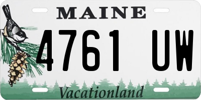 ME license plate 4761UW