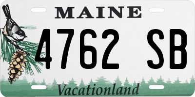 ME license plate 4762SB