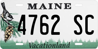 ME license plate 4762SC