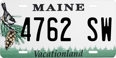 ME license plate 4762SW