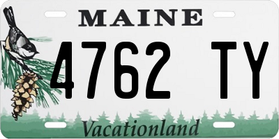 ME license plate 4762TY