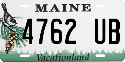 ME license plate 4762UB