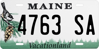 ME license plate 4763SA
