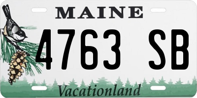 ME license plate 4763SB