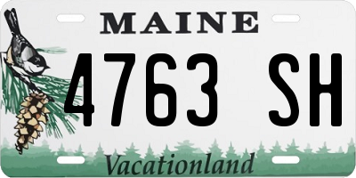 ME license plate 4763SH