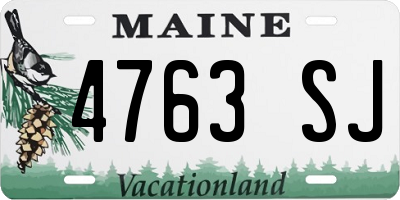 ME license plate 4763SJ