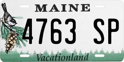 ME license plate 4763SP