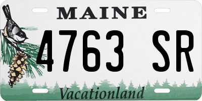 ME license plate 4763SR