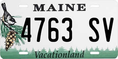 ME license plate 4763SV