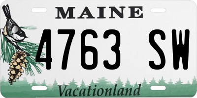 ME license plate 4763SW