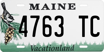 ME license plate 4763TC