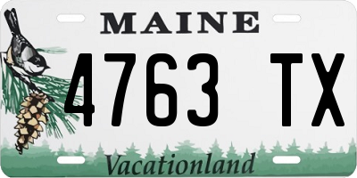 ME license plate 4763TX