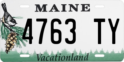 ME license plate 4763TY