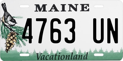 ME license plate 4763UN