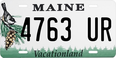 ME license plate 4763UR