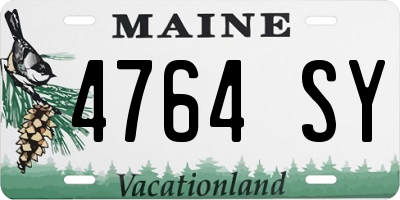 ME license plate 4764SY