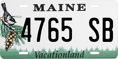 ME license plate 4765SB