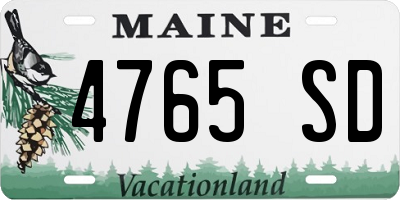 ME license plate 4765SD