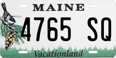 ME license plate 4765SQ