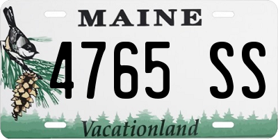 ME license plate 4765SS