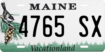 ME license plate 4765SX