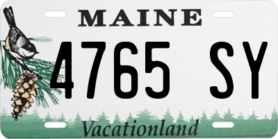 ME license plate 4765SY