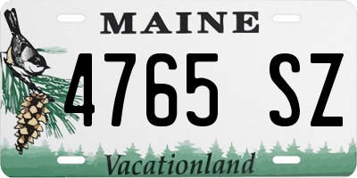 ME license plate 4765SZ