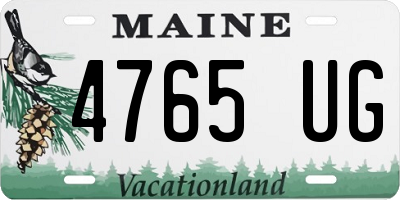 ME license plate 4765UG