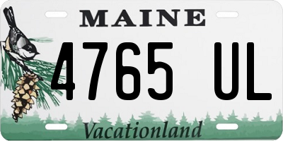 ME license plate 4765UL