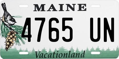ME license plate 4765UN