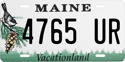 ME license plate 4765UR