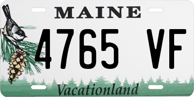 ME license plate 4765VF